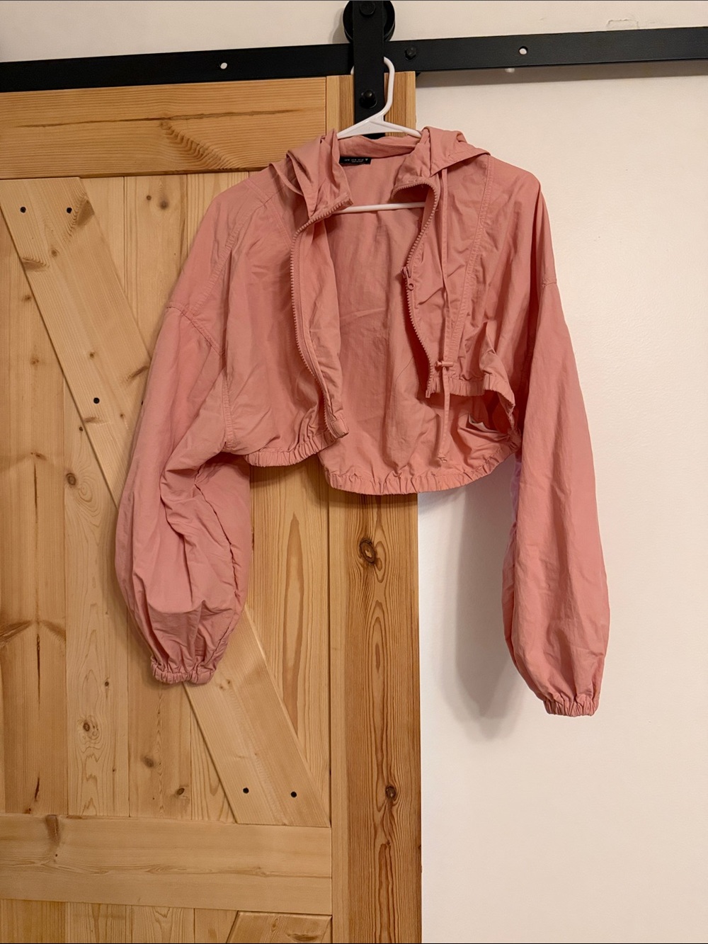Zara Cropped Hooded Jacket - Dusty Pink